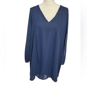 BCBGeneration Womens Twilight Bow-Back Chiffon Sleeve Shift Dress